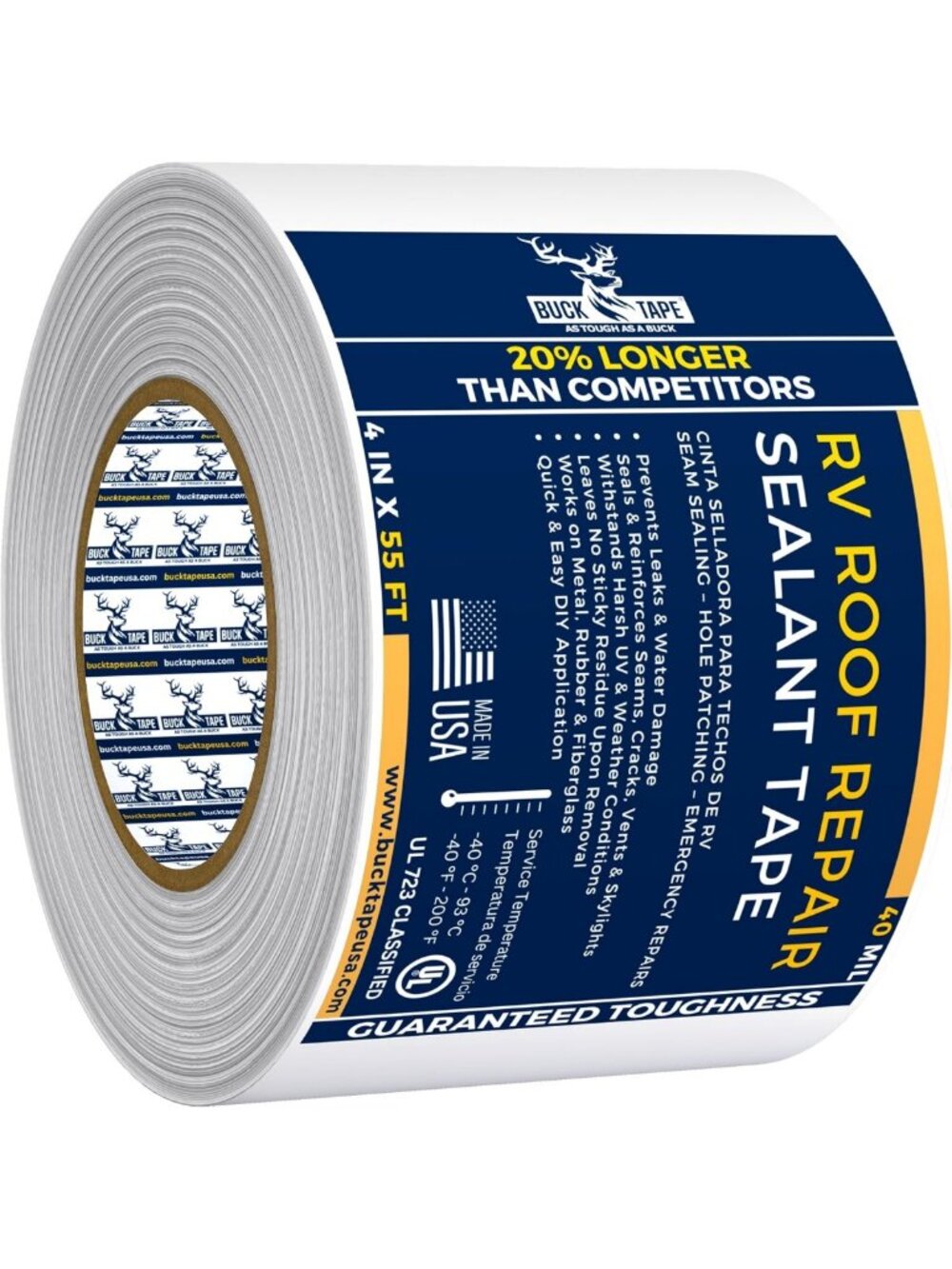 Waterproof Roof Sealant Tape 4" x 55ft - RV, Camper, Trailer & Boat Repair, UV
